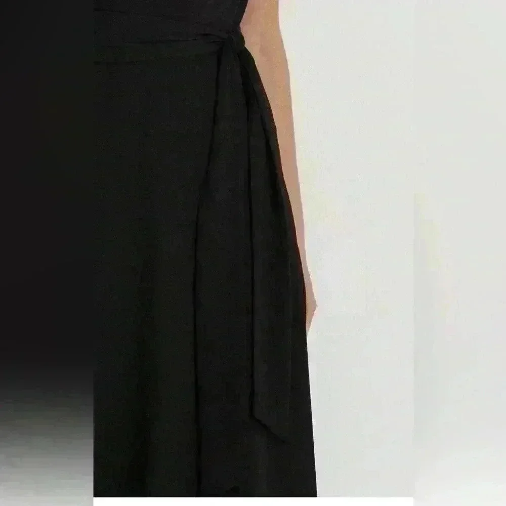 NWT Lauren Ralph Lauren Bubble Crepe Cap-Sleeve Dress Black Size 4 - Picture 3 of 9